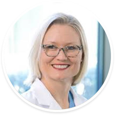A portrait of Kristin Nieto, MD, pediatric hospitalist, in a round frame.